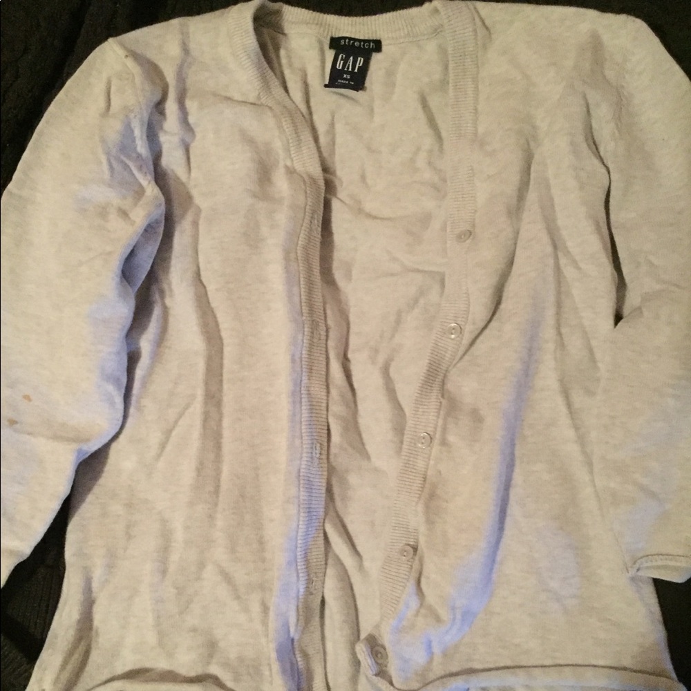 XS Gap Gray Button Up Sweater Cardigan- 3/4 Sleeve